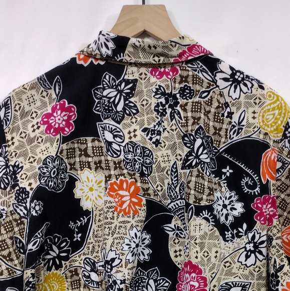 IB Difusion Floral Button Shirt Womens 2X Multicolor Artsy Retro Boho 90s Beach - Picture 6 of 8